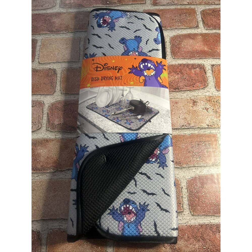Disney Halloween Lilo & Stitch Bats Dish Drying Mat New